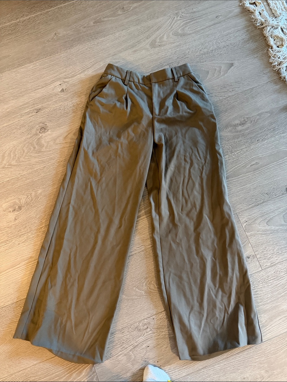 Reformation Tan Wide-Leg Trousers